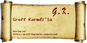 Greff Karméla névjegykártya